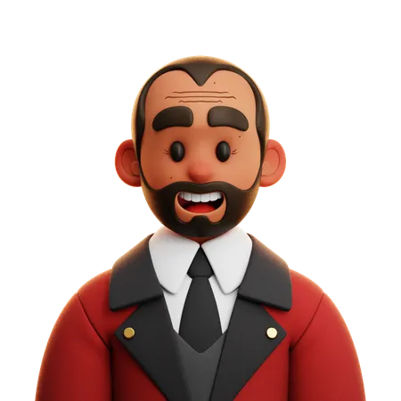 RED SUIT MAN  3D Icon