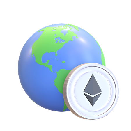 Rede global ethereum  3D Illustration