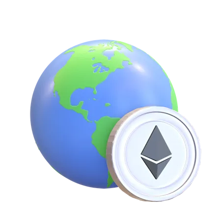 Rede global ethereum  3D Illustration