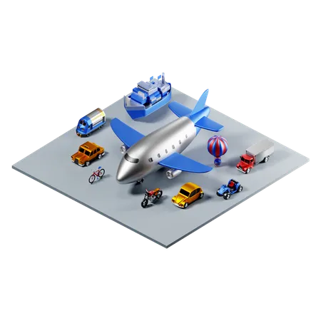 Rede de transporte  3D Icon