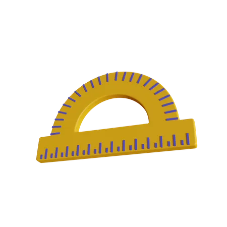 Regla semicircular  3D Icon