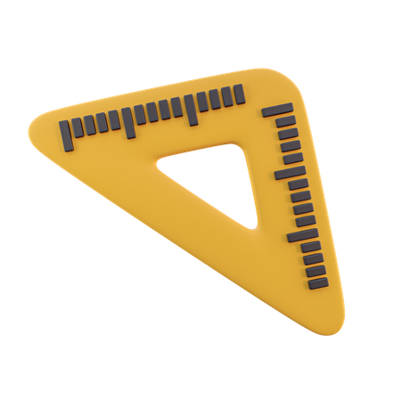 Regla triangular  3D Icon