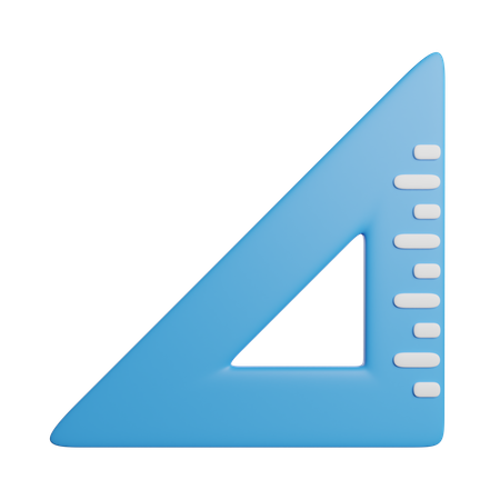 Regla triangular  3D Icon