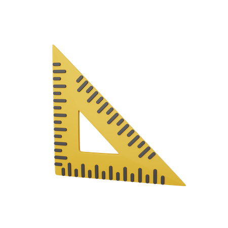 Regla triangular  3D Icon