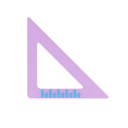 Regla triangular  3D Icon