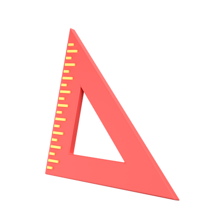 Regla triangular  3D Icon