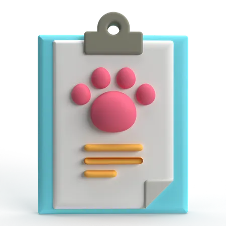 Relatório de animal de estimação  3D Icon