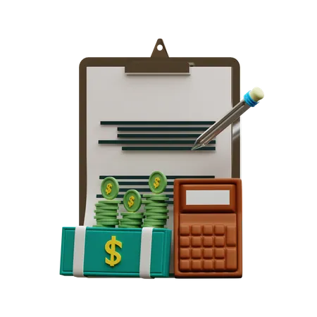 Relatório financeiro  3D Icon