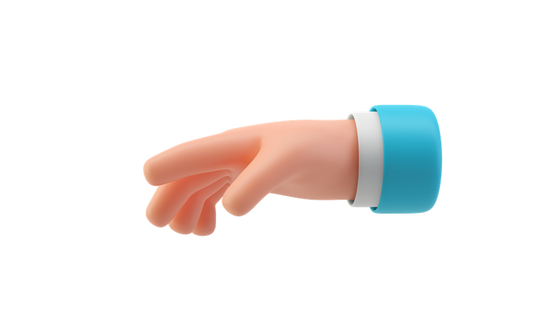 Relaxed hand gesture  3D Illustration