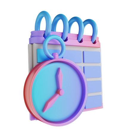 Reloj y calendario  3D Illustration