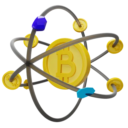 Réseau Bitcoin  3D Illustration