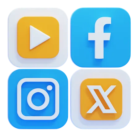 Réseaux sociaux  3D Icon