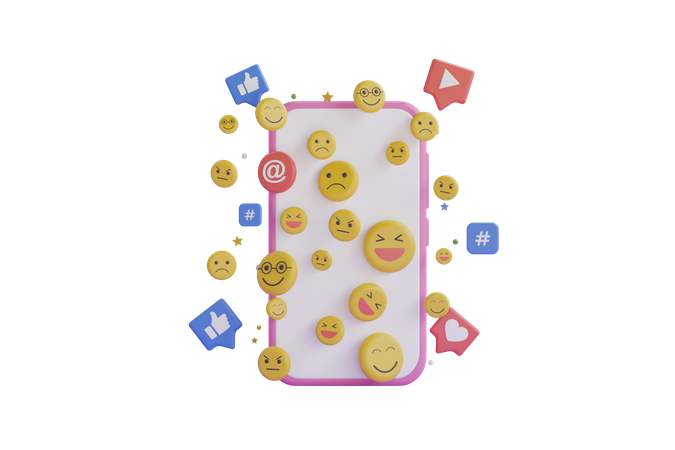 Emoji des réseaux sociaux  3D Illustration