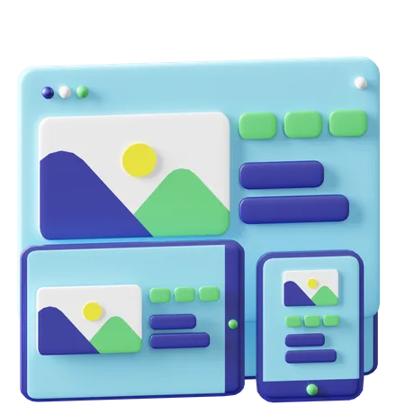 Responsive Website  3D Icon