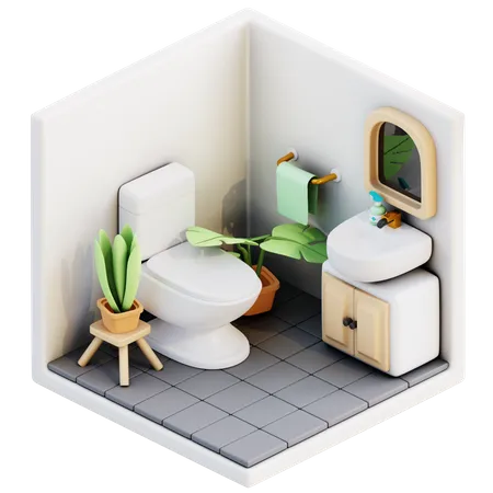 Restroom  3D Illustration