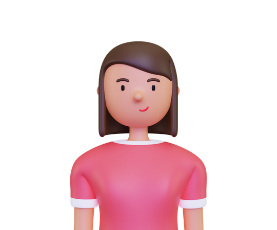 Retrato de rostro femenino  3D Illustration