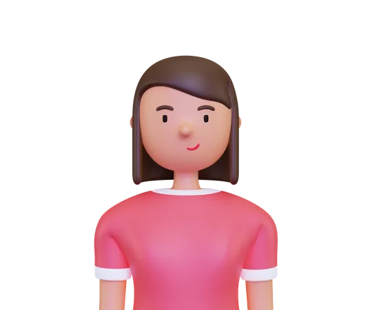 Retrato de rostro femenino  3D Illustration