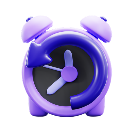 Reverse Time Clock Arrow  3D Icon