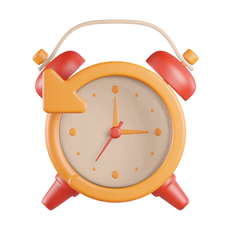 Reverse Time Clock Arrow  3D Icon