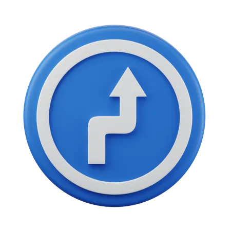 Reverse turn right Sign 3D Icon  3D Icon