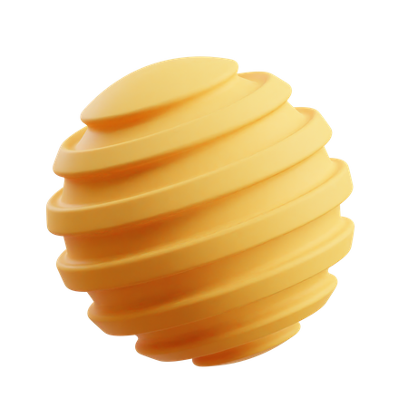 Ribbed Sphere  3D Icon