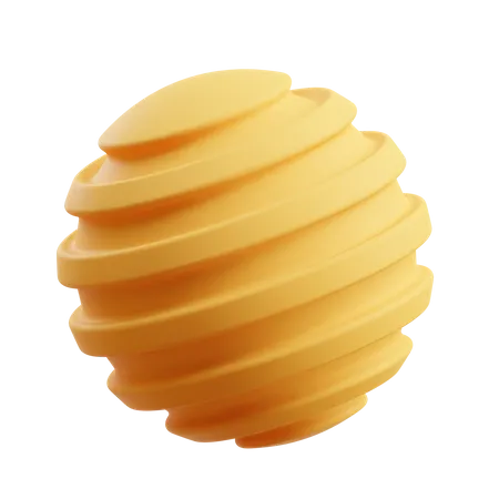 Ribbed Sphere  3D Icon