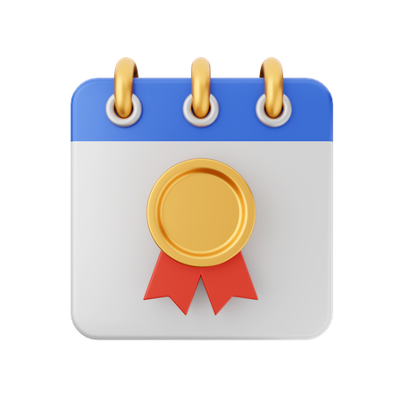 Ribbon Badge Calendar  3D Icon