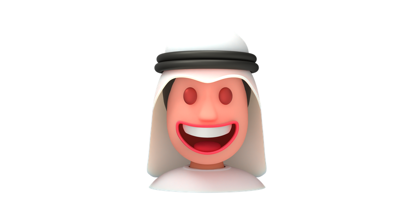 Hombres emiratíes riendo  3D Emoji