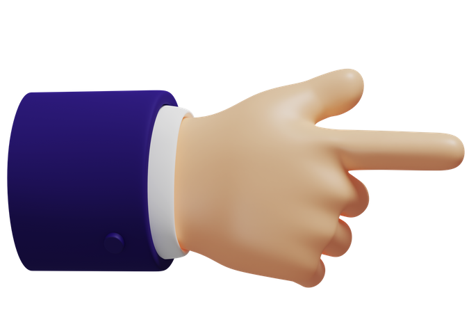 Right Hand Gesture  3D Illustration