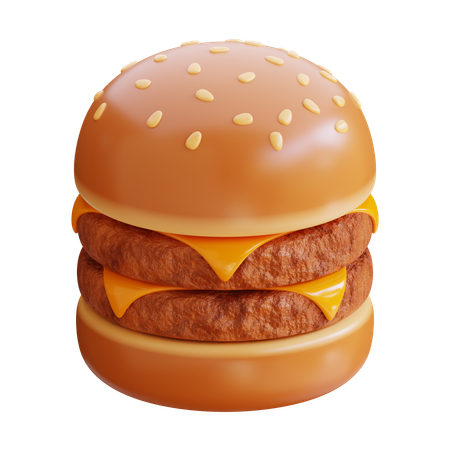 Doppel-Cheeseburger mit Rindfleisch  3D Icon