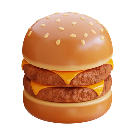 Doppel-Cheeseburger mit Rindfleisch  3D Icon