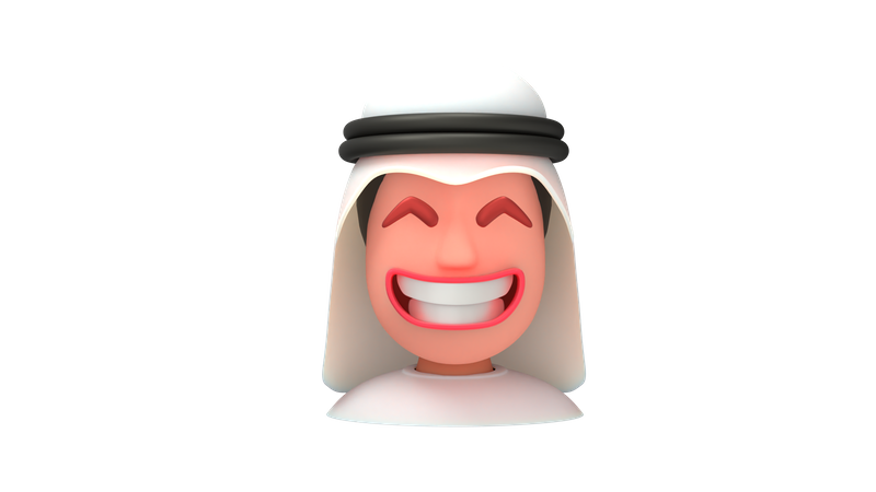 Homem árabe rindo  3D Emoji