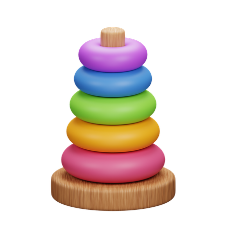 Ring Pyramid Stacking Fun For Kids  3D Icon