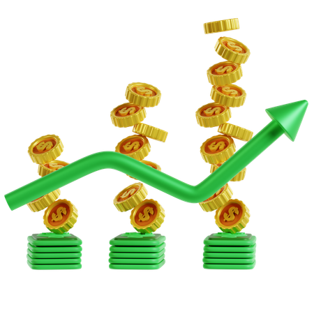 Rising Financial Market Statistics  3D Icon