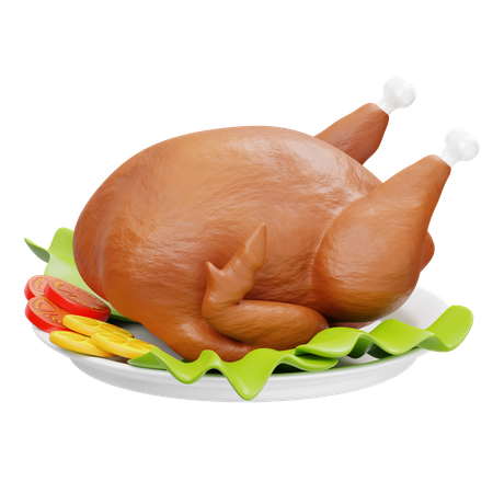 Roasted Chicken  3D Icon