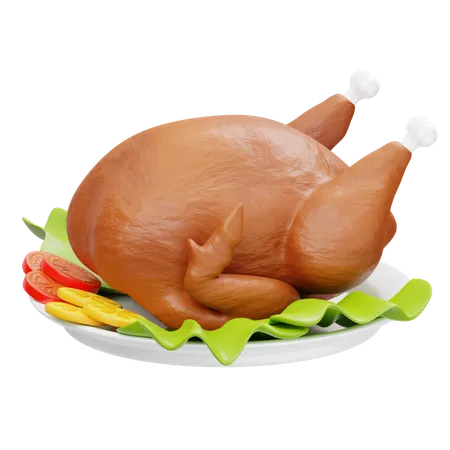 Roasted Chicken  3D Icon