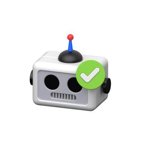 Robot Checkmark  3D Icon