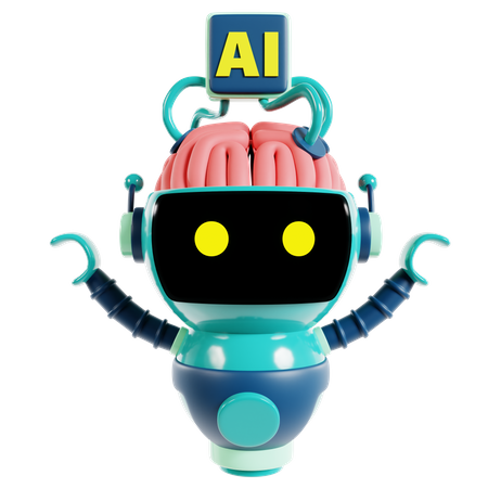 Robot de inteligencia artificial  3D Icon