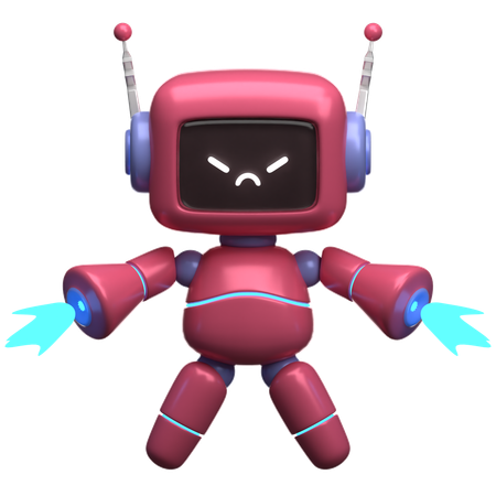 Robot Fight Mode  3D Illustration