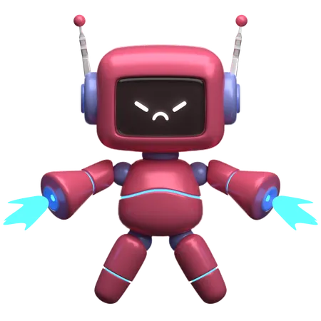 Robot Fight Mode  3D Illustration