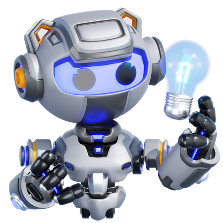 ROBOT FOUND IDEA  3D Illustration