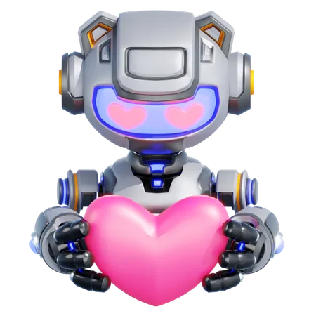 ROBOT GIVE LOVE  3D Illustration