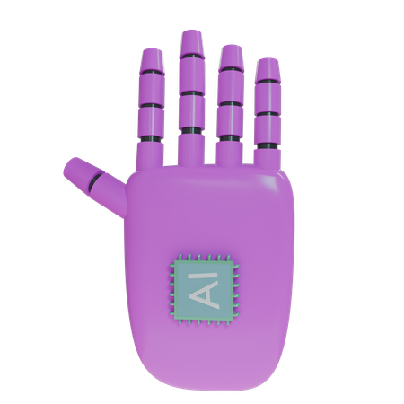 Robot Hand HandUp Magenta  3D Icon