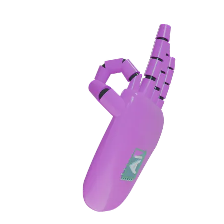 Robot Hand OK Magenta  3D Icon