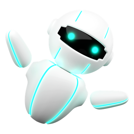 Robot with open arms  3D Illustration