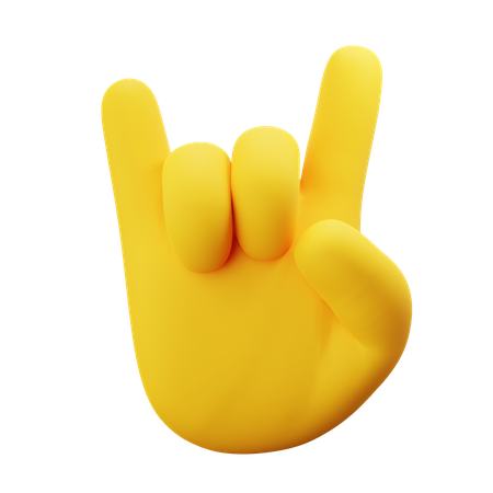 Rock Hand Gesture  3D Icon