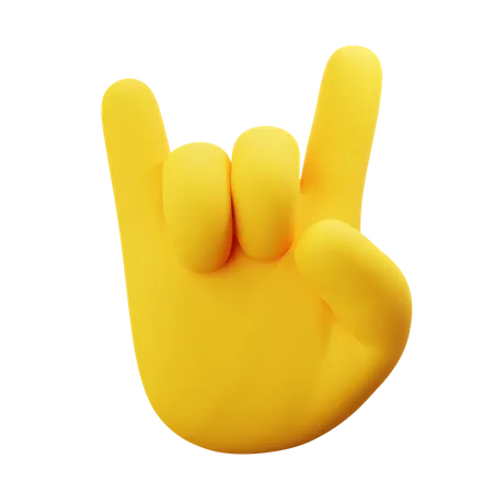 Rock Hand Gesture  3D Icon