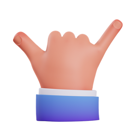 Rock hand gesture  3D Illustration