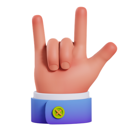 Rock Hand Gesture  3D Illustration