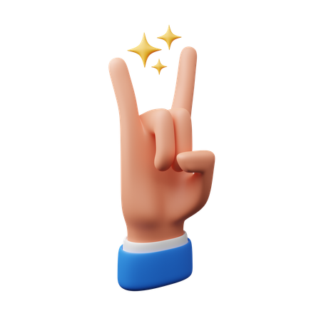 Rock on hand gesture  3D Icon